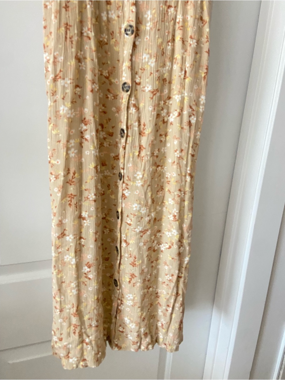 Pink Rose Beige Floral Button-Front Dress - Picture 3 of 7